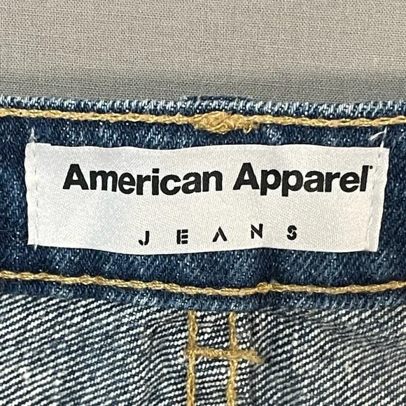 American Apparel Jeans Denim Mini Skirt, Fitted, Medium Wash - Size Medium - Picture 2 of 11